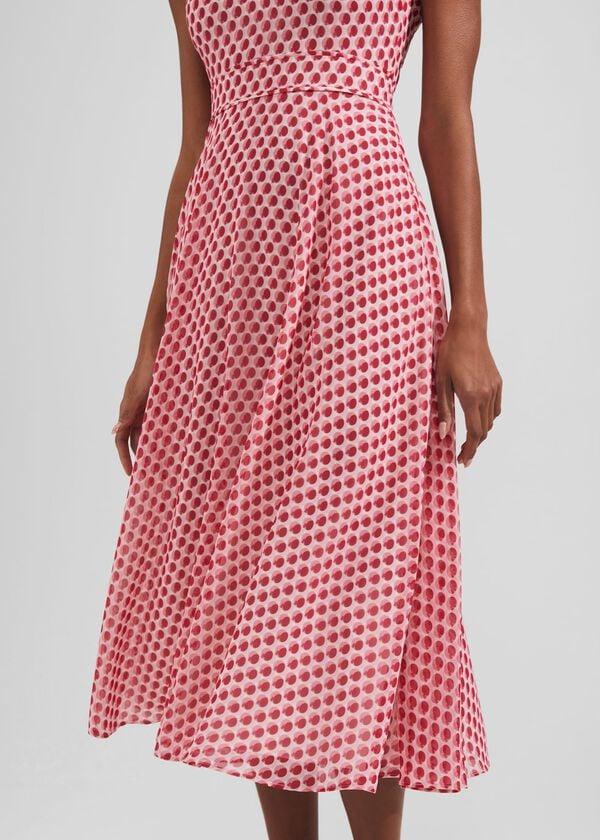 Hobbs Lucy Printed Fit And Flare Dress Ivory Multi