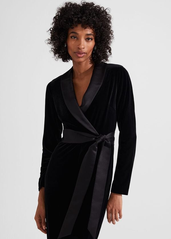 Hobbs Luisa Velvet Jumpsuit Black
