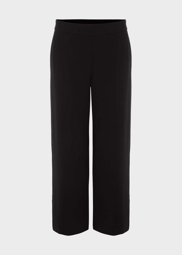 Hobbs Lula Cropped Trousers With Stretch Black