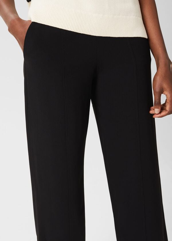 Hobbs Lula Cropped Trousers With Stretch Black