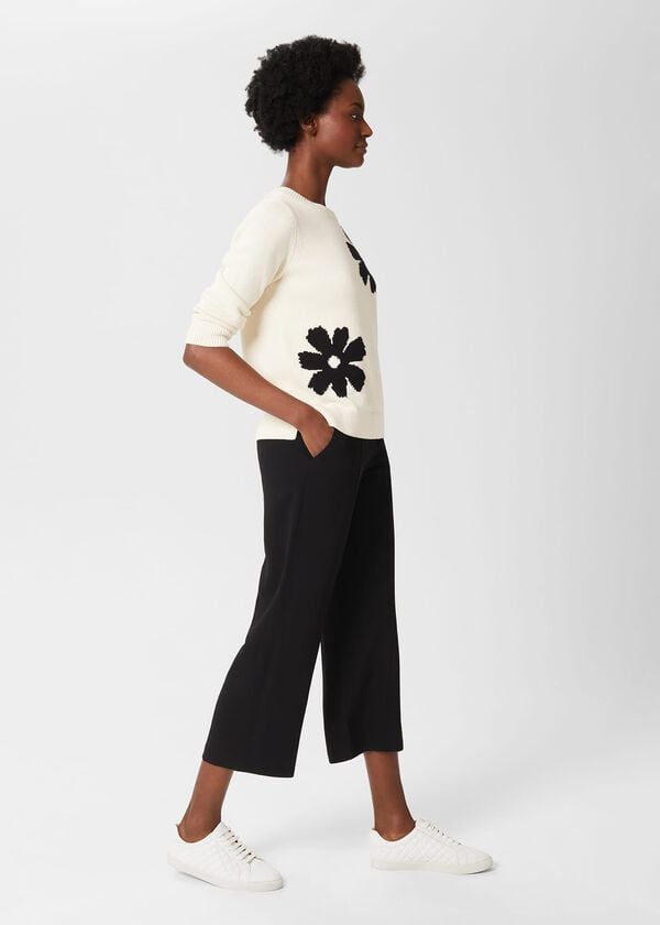 Hobbs Lula Cropped Trousers With Stretch Black