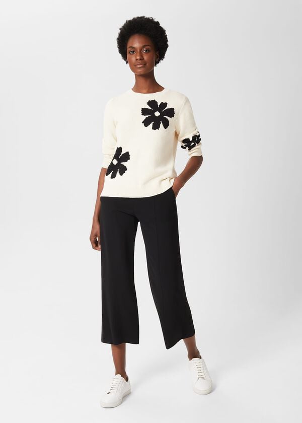 hobbs Lula Cropped Trousers With Stretch Black