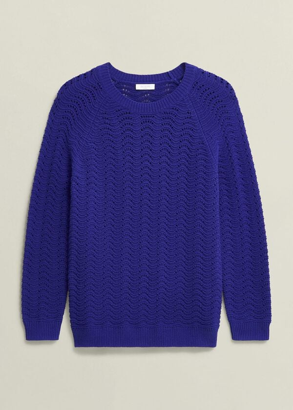 Hobbs Lulu Cotton Jumper Cobalt Blue