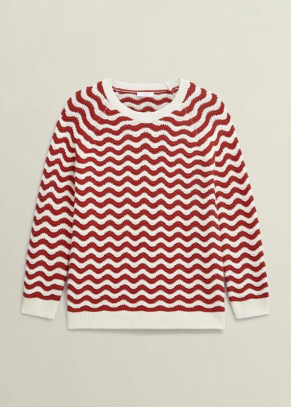 Hobbs Lulu Cotton Jumper Red Ivory