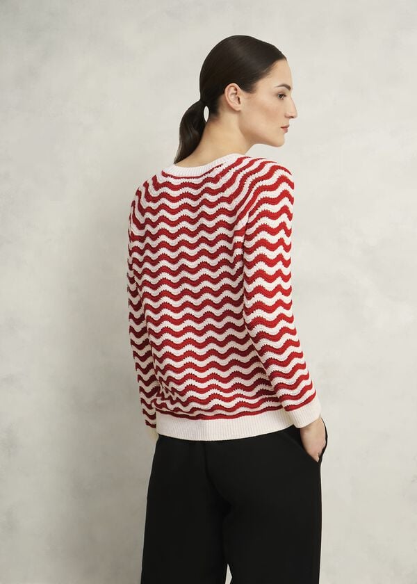 Hobbs Lulu Cotton Jumper Red Ivory