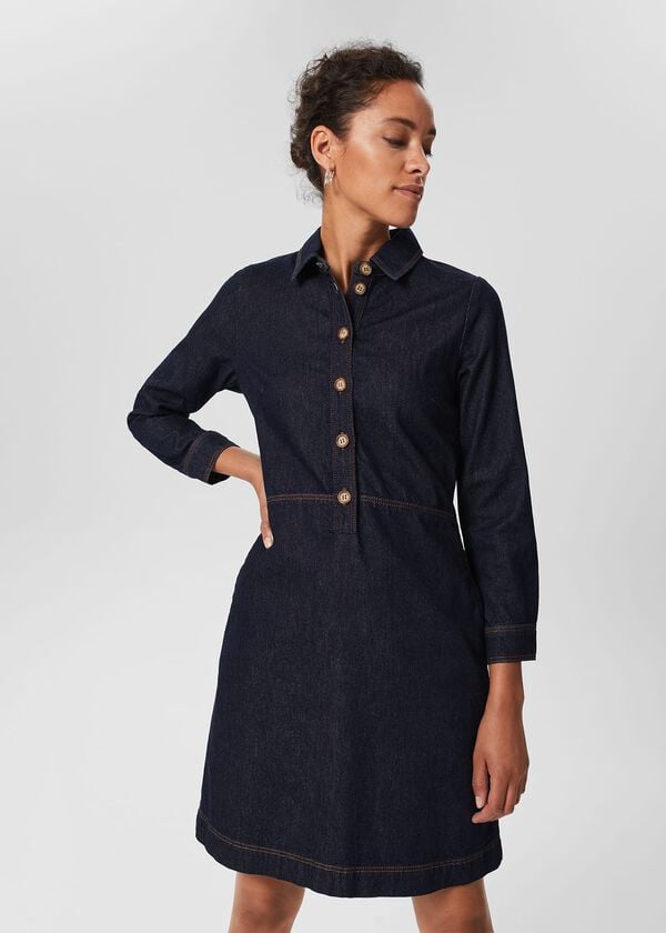 hobbs Lulu Denim Dress Indigo
