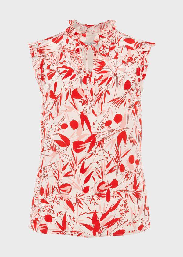 Hobbs Luma Printed Sleeveless Top Ivory Red