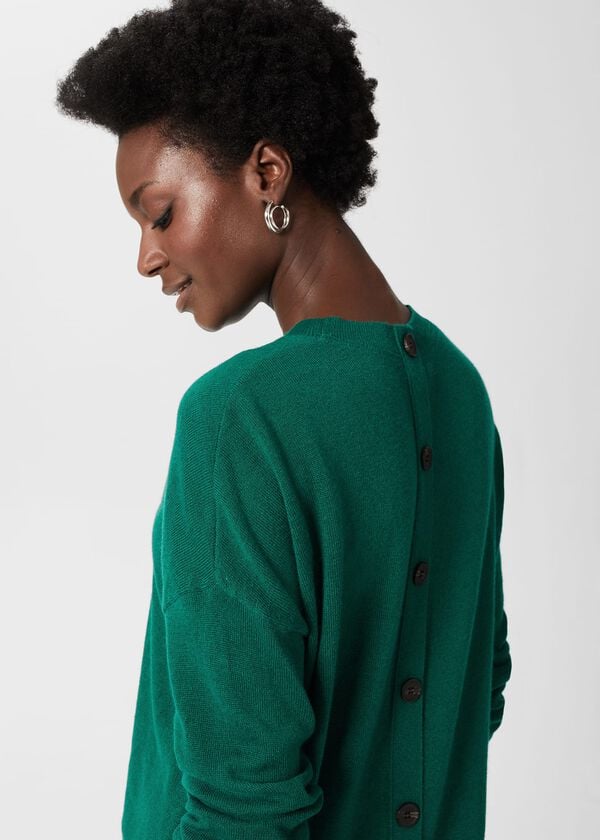 Hobbs Lydia Button Jumper Ocean Green