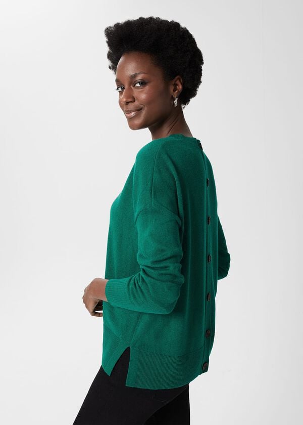 hobbs Lydia Button Jumper Ocean Green