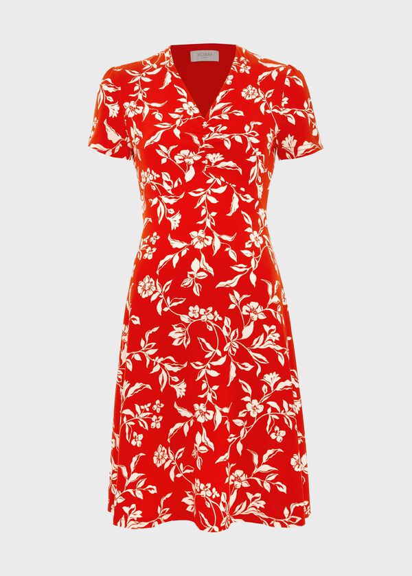 Hobbs Lydia Jersey Dress Red Buttercream