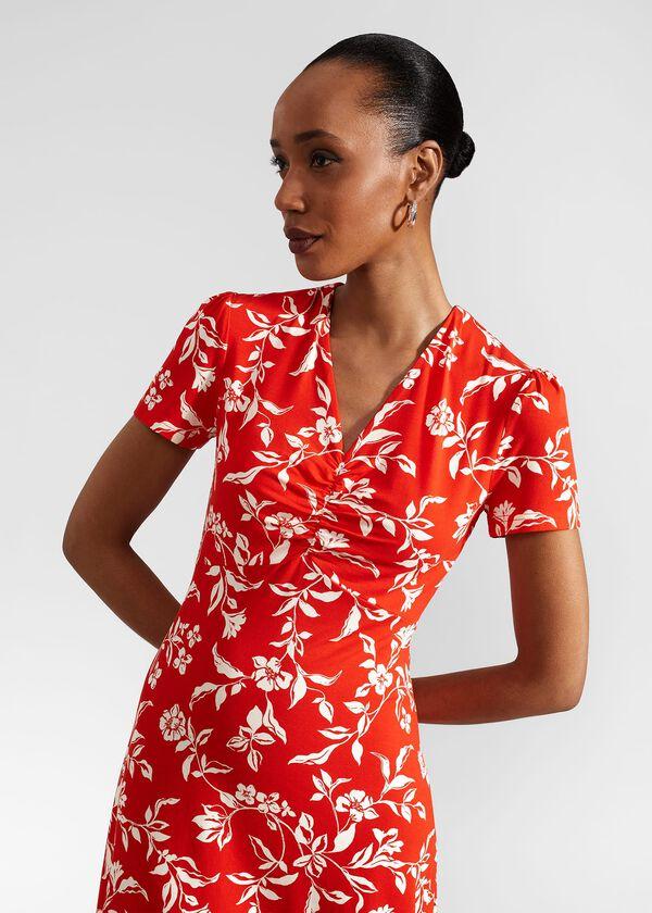 Hobbs Lydia Jersey Dress Red Buttercream