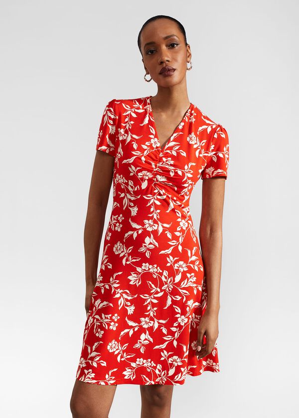 hobbs Lydia Jersey Dress Red Buttercream