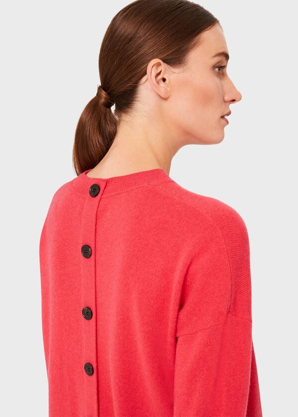 Hobbs Lydia Wool Cashmere Jumper Azalea Pink