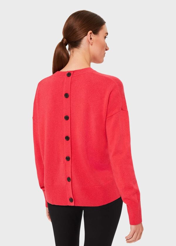 Hobbs Lydia Wool Cashmere Jumper Azalea Pink