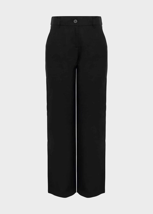 Hobbs Lynn Linen Trousers Black