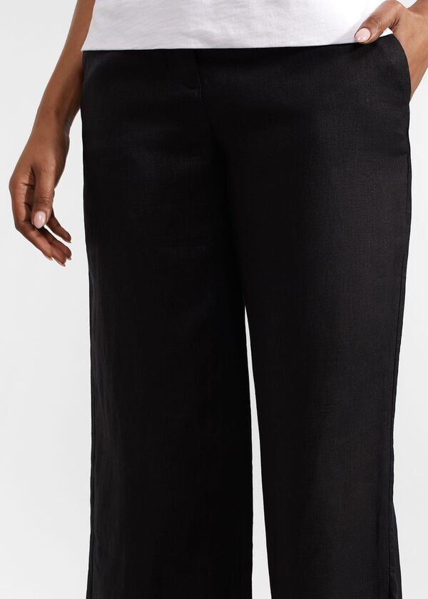 Hobbs Lynn Linen Trousers Black