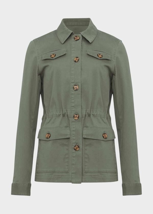 Hobbs Macy Cotton Blend Jacket Khaki