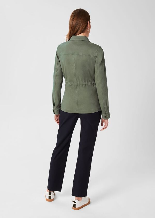Hobbs Macy Cotton Blend Jacket Khaki
