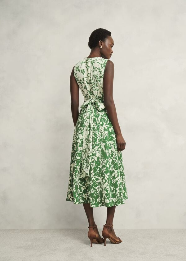 Hobbs Maddie Dress Green Cream