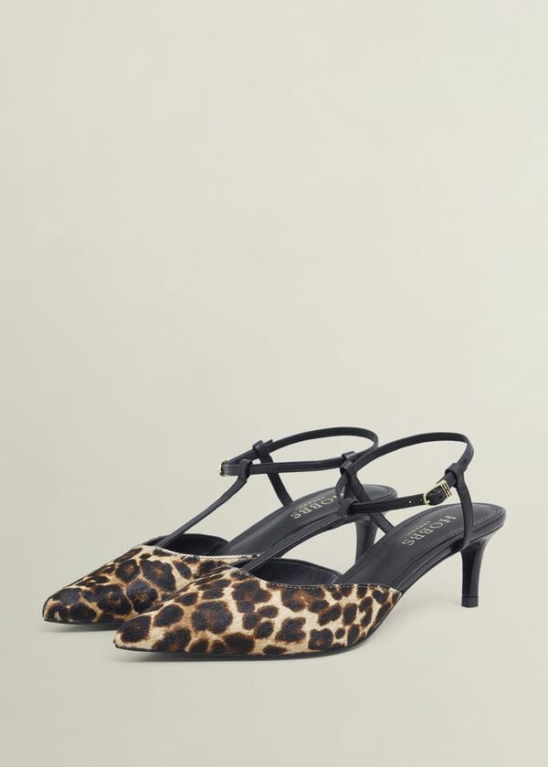 Hobbs Maddison Leopard T Bar Courts Leopard Black