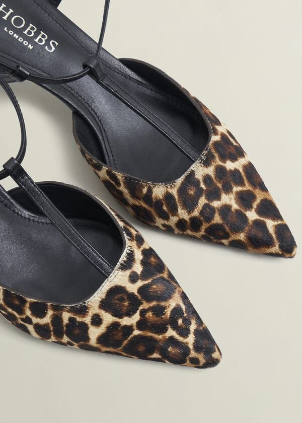 Hobbs Maddison Leopard T Bar Courts Leopard Black