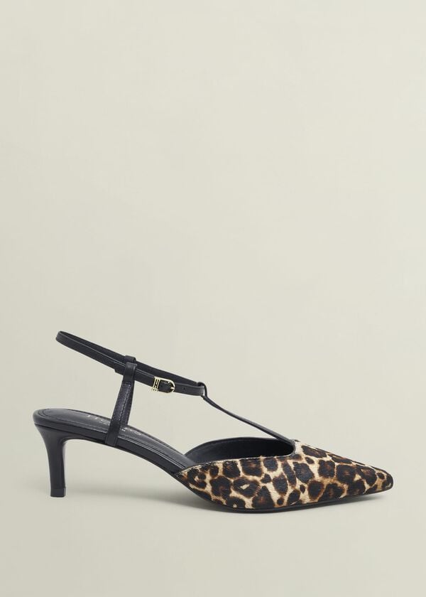 hobbs Maddison Leopard T Bar Courts Leopard Black