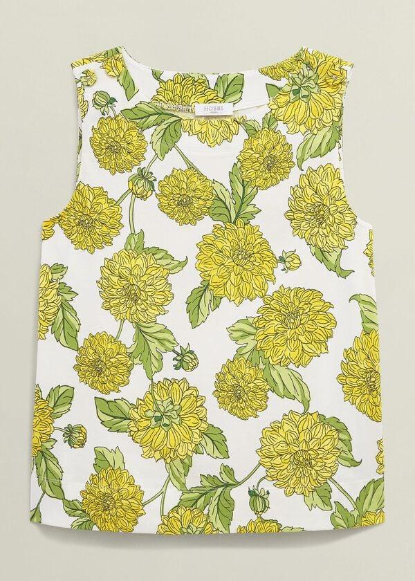 Hobbs Maddy Cotton Printed Top Ivory Multi