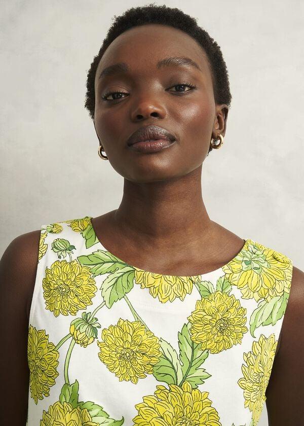 Hobbs Maddy Cotton Printed Top Ivory Multi