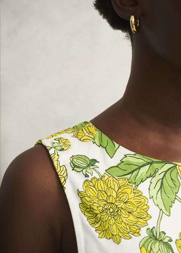 Hobbs Maddy Cotton Printed Top Ivory Multi