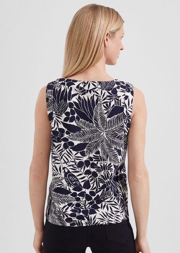 Hobbs Maddy Printed Top Ivory Navy