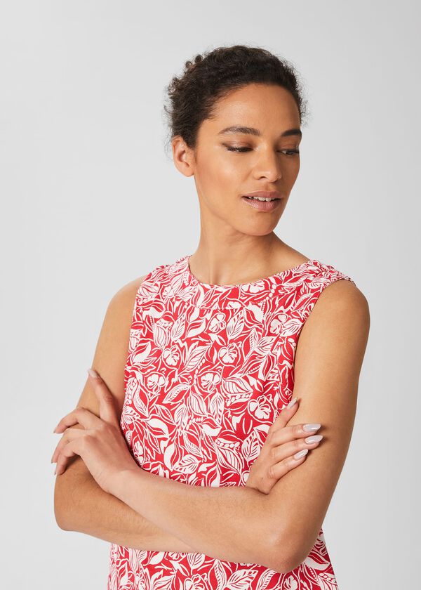 Hobbs Maddy Printed Vest White Magenta