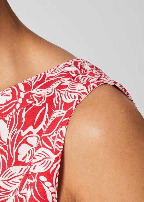 Hobbs Maddy Printed Vest White Magenta