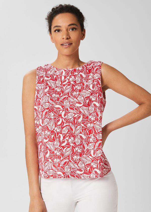 hobbs Maddy Printed Vest White Magenta
