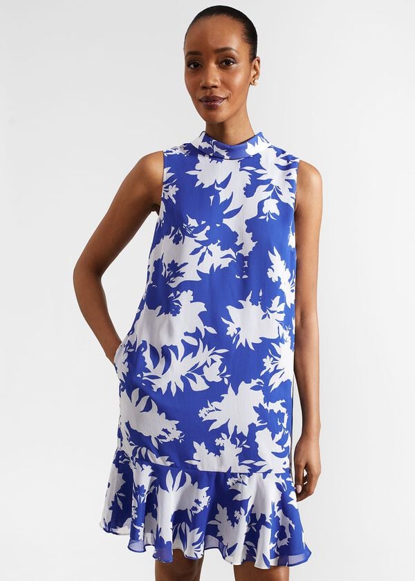 Hobbs Madeline Dress Blue Ivory