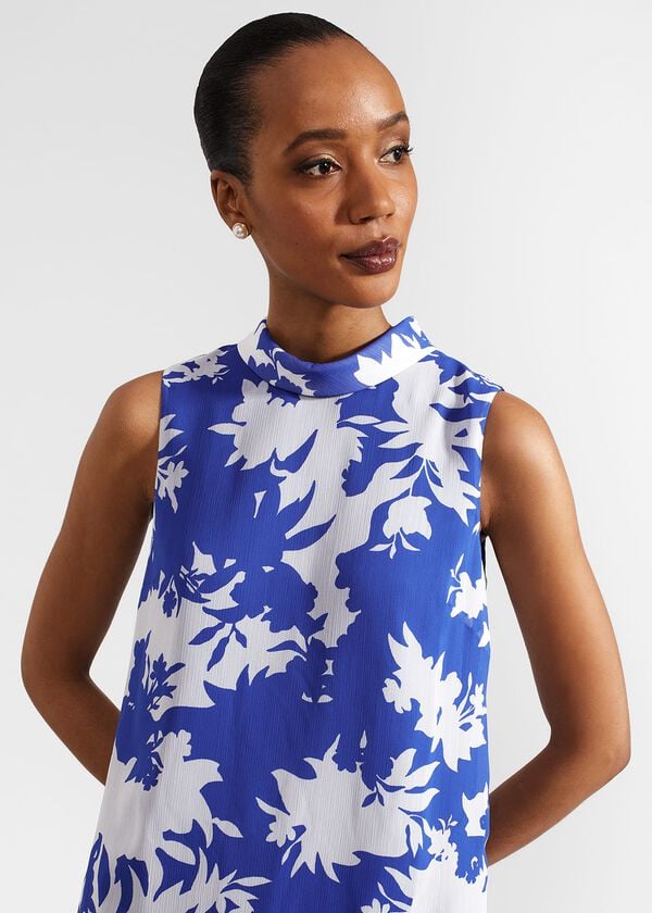 Hobbs Madeline Dress Blue Ivory