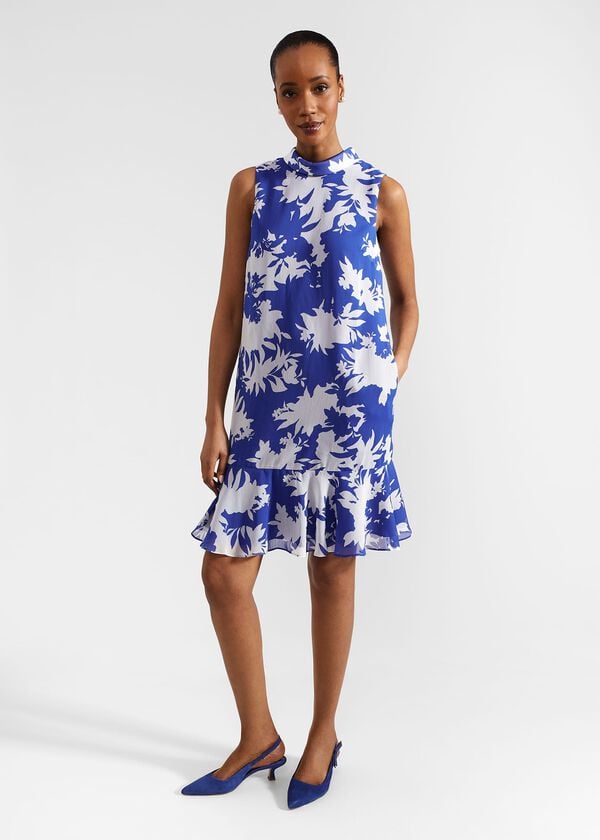hobbs Madeline Dress Blue Ivory