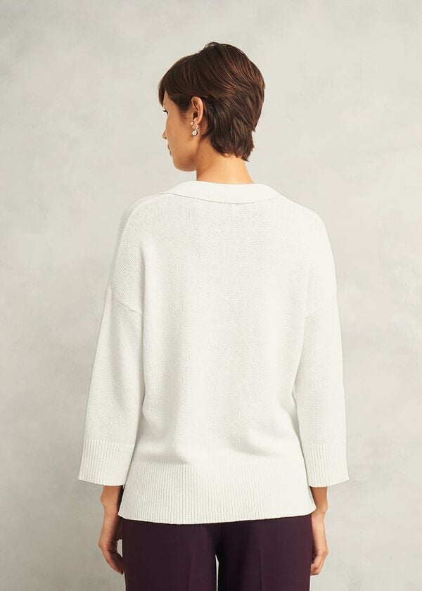 Hobbs Madelyn Cotton Blend Jumper Warm Ivory
