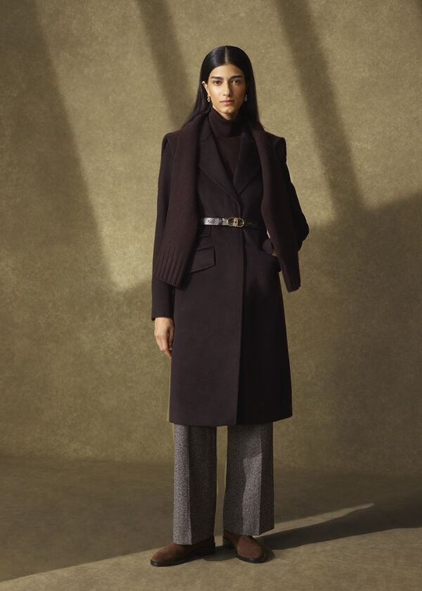 hobbs Maeva Wool Coat Alder Brown
