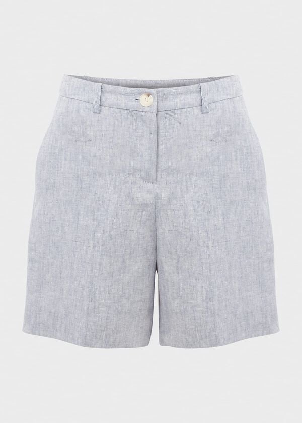Hobbs Maeve Linen Short Pale Blue