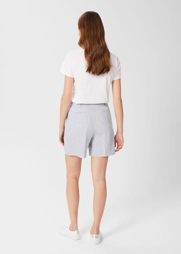 Hobbs Maeve Linen Short Pale Blue