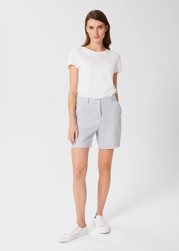 hobbs Maeve Linen Short Pale Blue