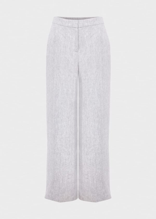 Hobbs Maeve Linen Trousers Pale Blue