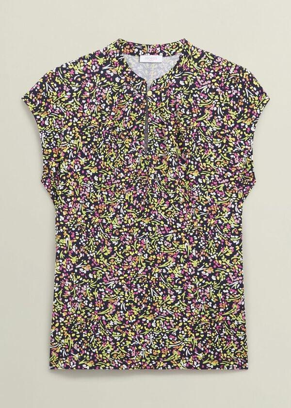 Hobbs Maeve Printed Top Navy Multi