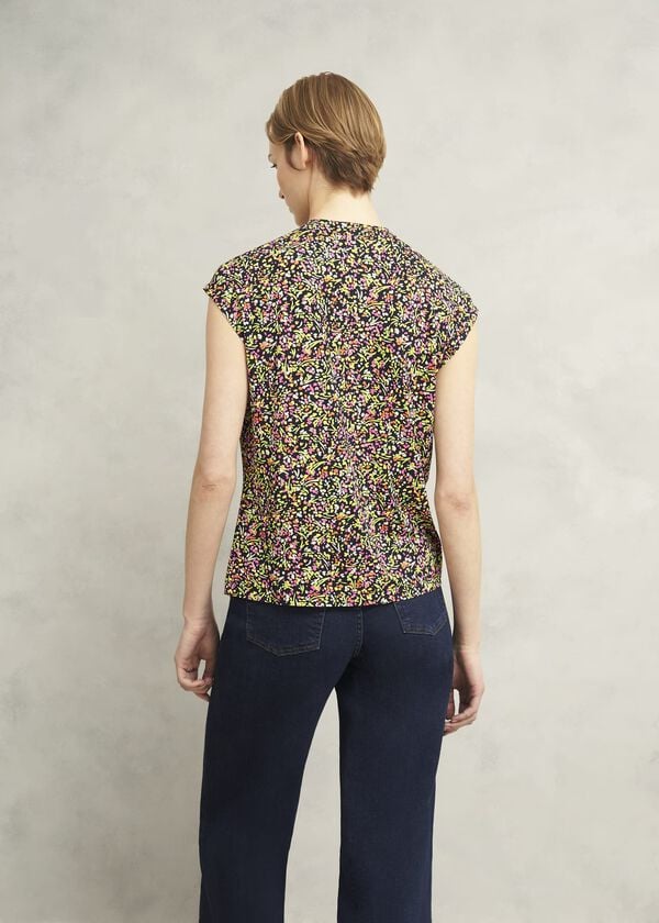 Hobbs Maeve Printed Top Navy Multi