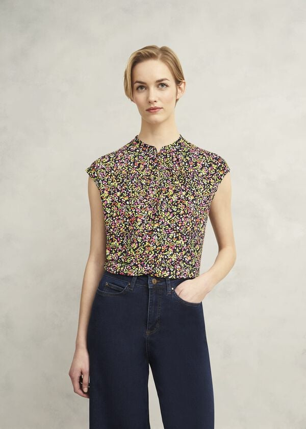 hobbs Maeve Printed Top Navy Multi