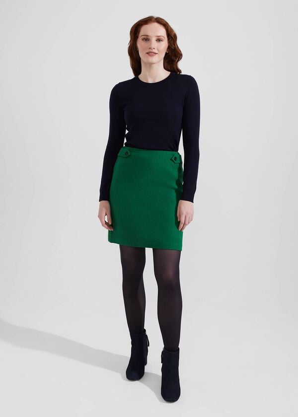Hobbs Maeve Wool Skirt Green
