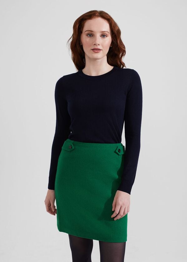 hobbs Maeve Wool Skirt Green