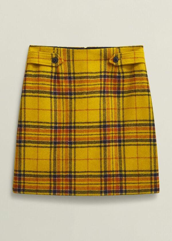 Hobbs Maeve Wool Skirt Ochre Multi