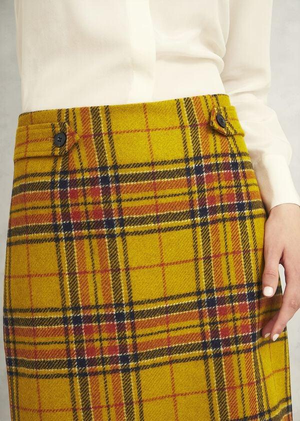 Hobbs Maeve Wool Skirt Ochre Multi