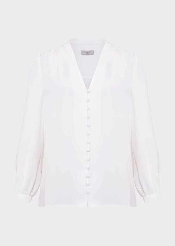 Hobbs Magnolia Blouse Ivory
